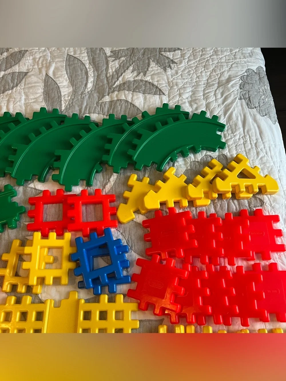 Vintage LITTLE TIKES Wee Waffle Blocks Set 49 Pieces 4” Including Intersection